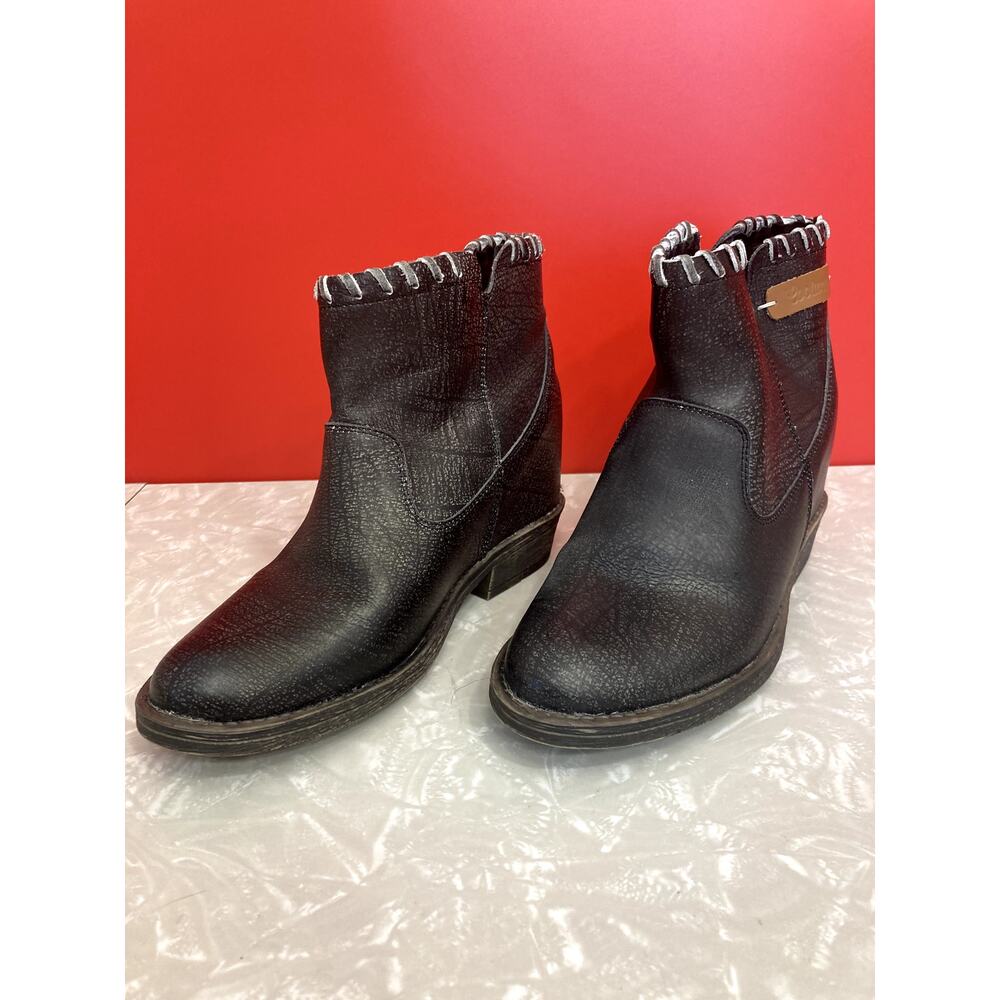 Coolway Black Leather Ankle Boots, Women's Size 5.5/EUR 36